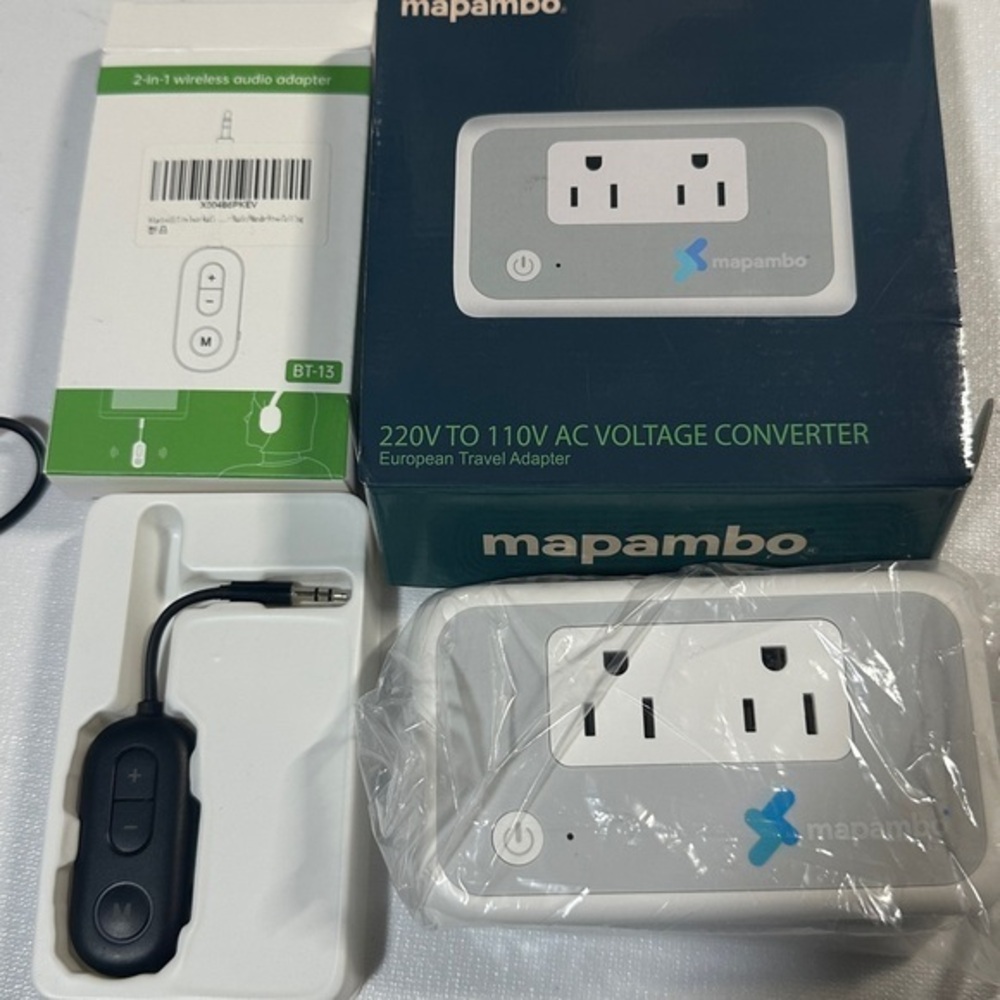 European Travel Power Convertor Essential + Audio Convertor for Airplane Usage